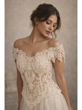 Vintage Loralie Lace Ivory Blouse Size 14 Fits S Sheer Bridal Romantic Top